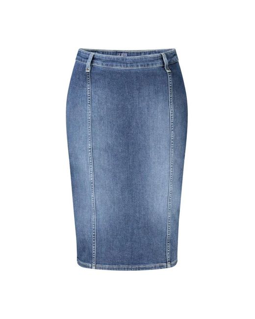 Denim Skirts Guess de color Blue
