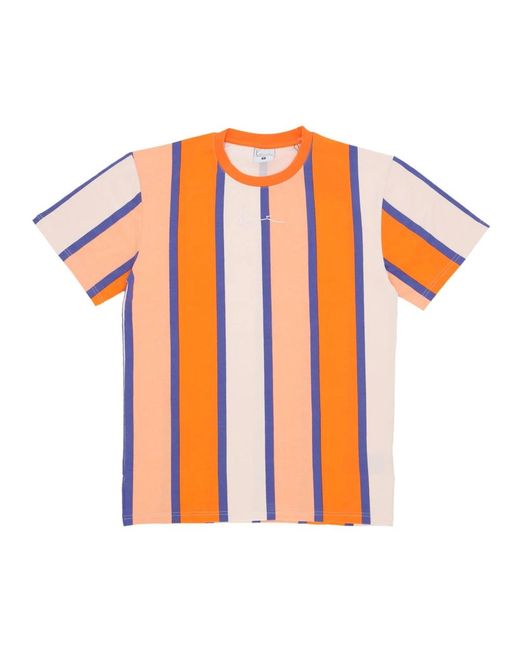 Karlkani Signature Stripe Tee in Orange für Herren