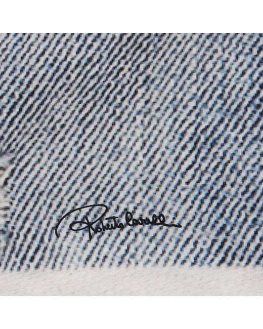 Roberto Cavalli Blue Silky Scarves