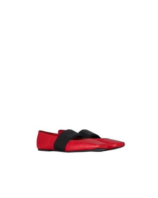Givenchy Red Sliced Square Ballerinas