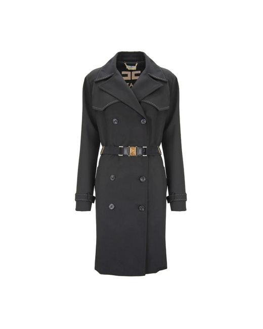 Elisabetta Franchi Black Trench Coats