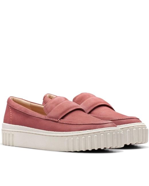 Clarks Red Loafers
