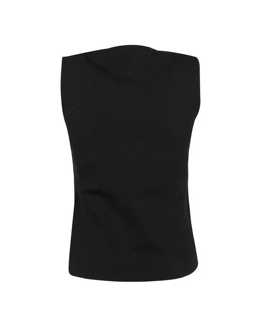 P.A.R.O.S.H. Black Sleeveless Tops