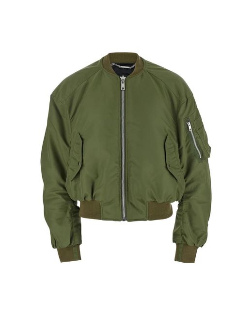 JORDANLUCA Grüne Bomberjacke Mit Reißverschlusstasche in Green für Herren