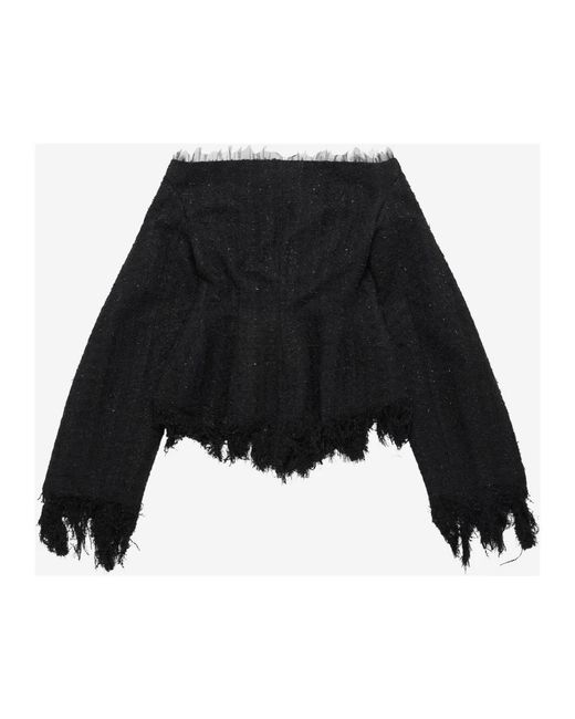 MATIERES FECALES Black Tweed Jackets
