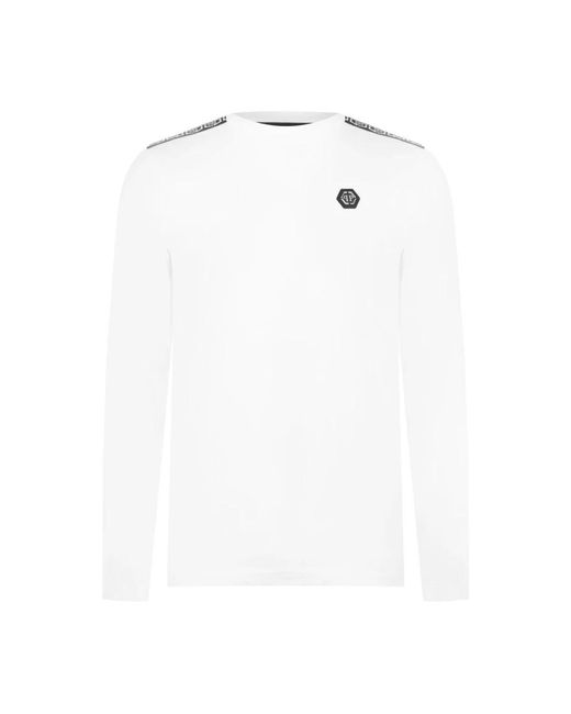 Philipp Plein White Long Sleeve Tops for men