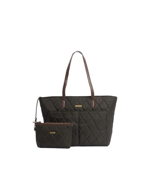 Barbour Black Gesteppte Elegante Schultertasche