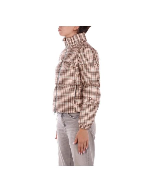 Woolrich Jassen ,Bruin ,Leer Donzen Jas in het Brown