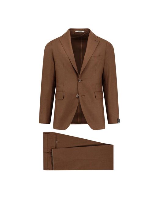 Tagliatore Brown Single Breasted Suits for men