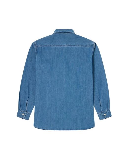 Edwin Overhemden ,Blauw ,Denim Denim Werkoverhemd Lange Mouw in het Blue voor heren