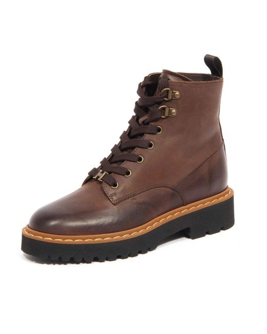 Hogan Brown Lace-Up Boots