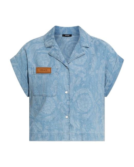 Denim Shirts di Versace in Blue