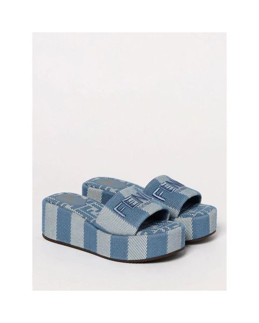 Fendi Blue Wedges