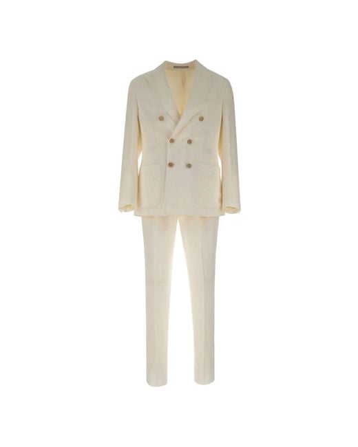 Eleventy Natural Double Breasted Suits for men