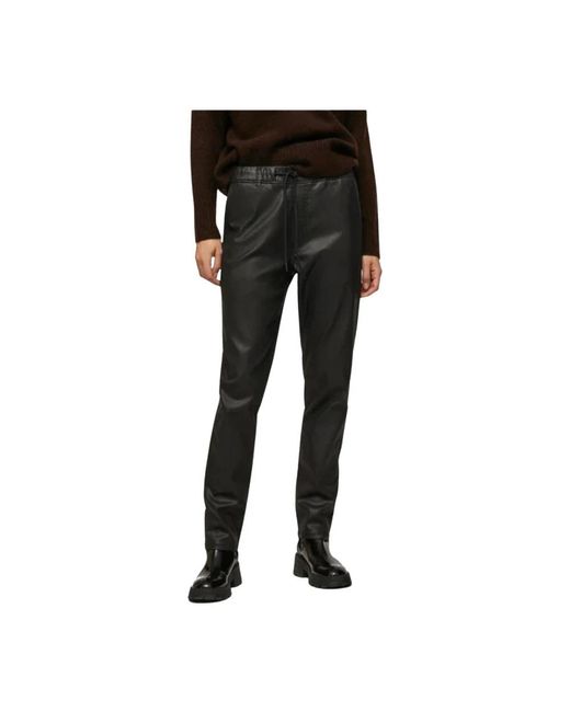 Pepe Jeans Black Leather Trousers for men