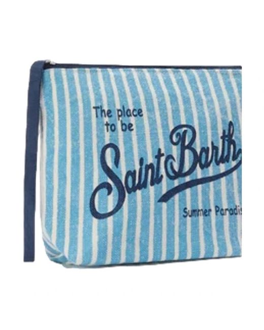 Mc2 Saint Barth Aline Linen Clutch in het Blue