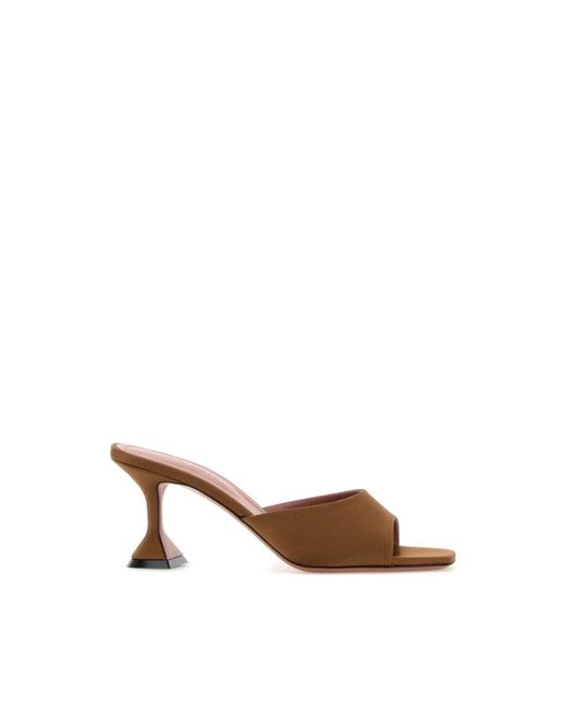 AMINA MUADDI Brown Heeled Mules