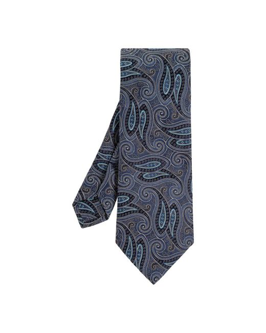 Etro Accessoires ,Blauw ,Zijden Stropdas in het Blue voor heren