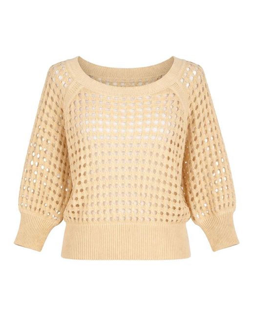Twinset Natural Round-Neck Knitwear
