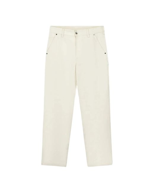 Olaf Hussein White Straight Jeans for men