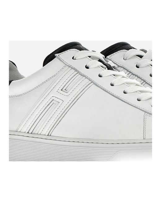Hogan Sneakers aus glattem Leder mit gehämmerten Lederdetails in White für Herren