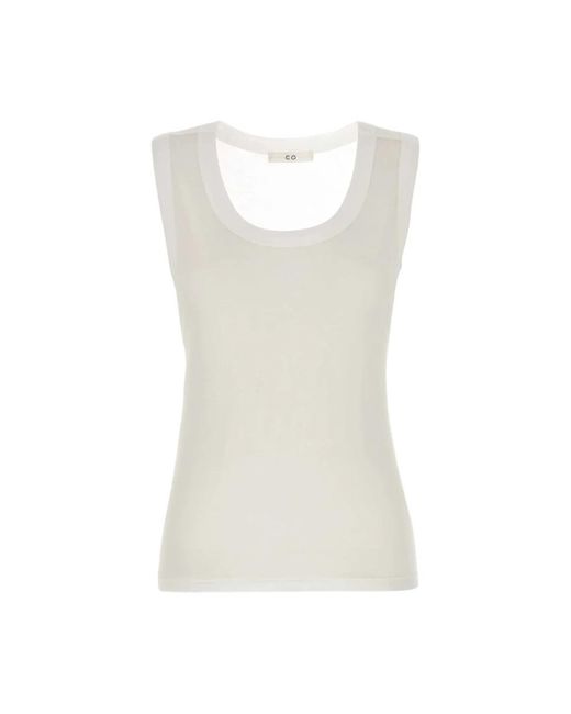 Co. White Sleeveless Tops
