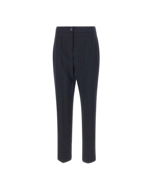 Elena Miro Blue Slim-Fit Trousers