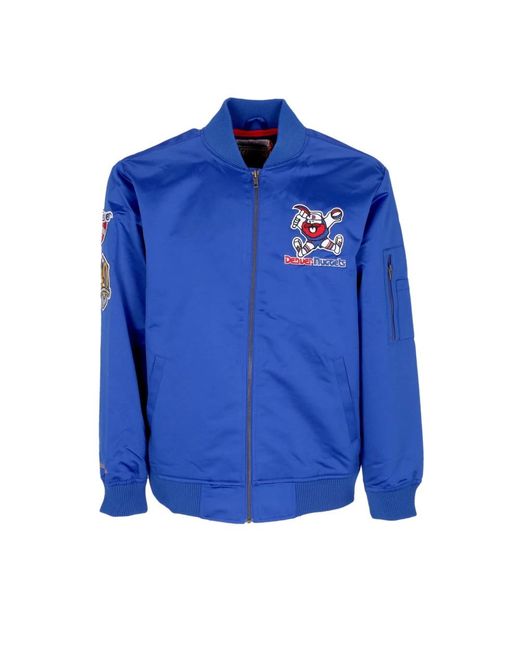 Mitchell & Ness Jassen ,Blauw ,Satijn Denver Nuggets Lichtgewicht Satijnen Bomberjack in het Blue voor heren