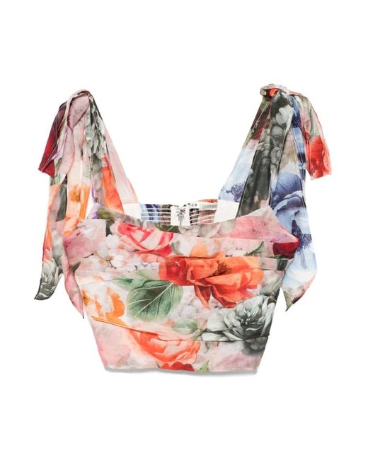 Alice + Olivia Pink Seiden & Nylon Multicolour Top