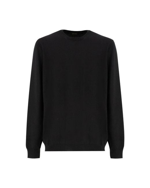 Drumohr Kaschmir rundhals strickpullover in Black für Herren