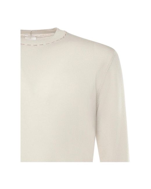 Eleventy White Round-Neck Knitwear for men