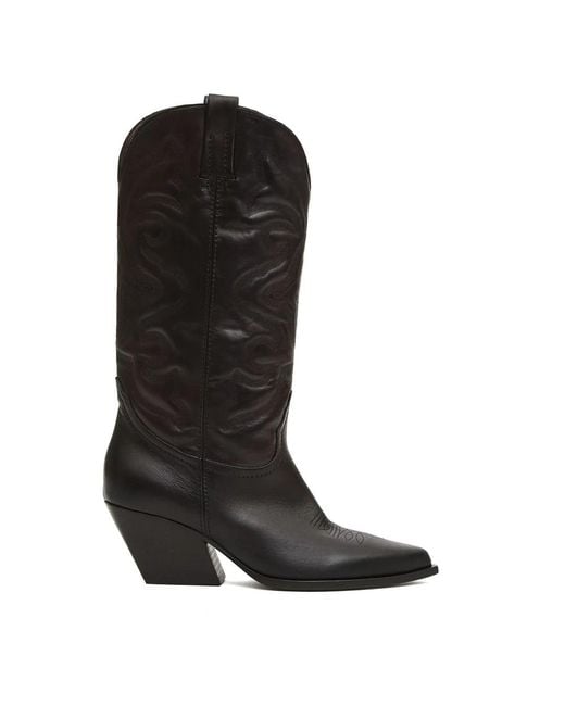 Elena Iachi Black Cowboy Boots
