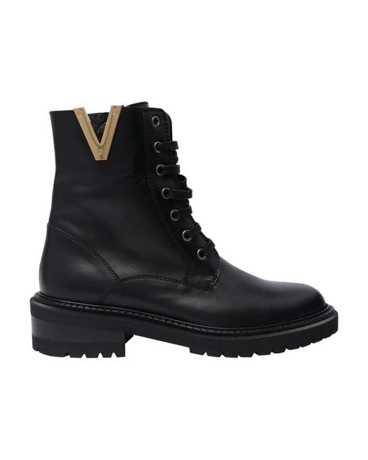 Via Roma 15 Black Lace-Up Boots