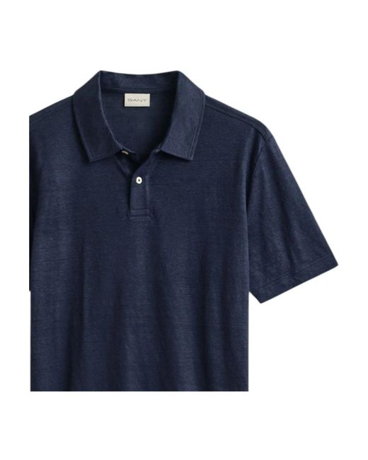 Gant Linnen Polo in het Blue voor heren