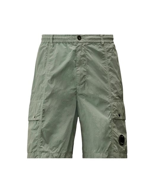 C P Company Green Casual Shorts for men