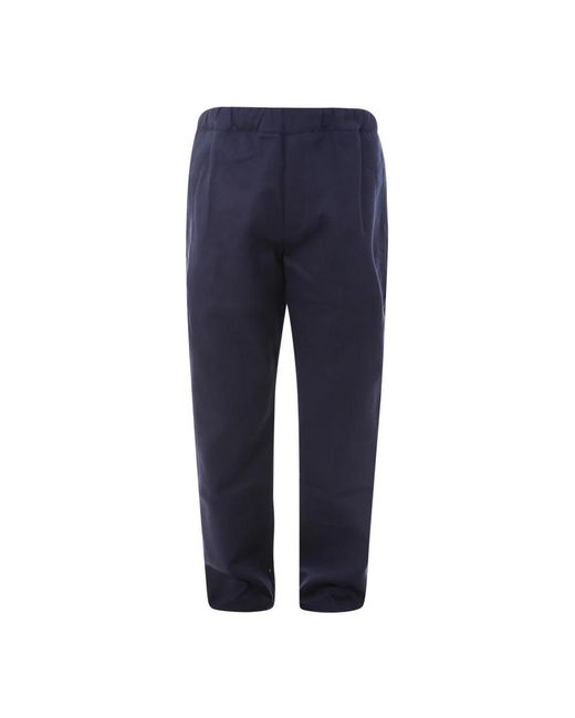 The Silted Company Blue Cropped Trousers for men