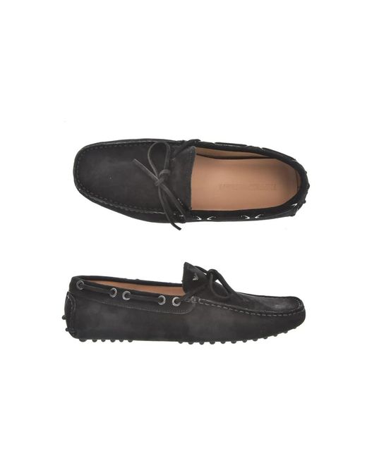 Emporio Armani Black Boat Shoes for men