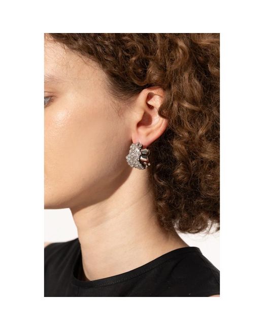 Jil Sander Metallic Messingohrringe