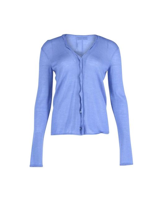 Saint Laurent Blue Blauer Cashmere V-Ausschnitt Cardigan