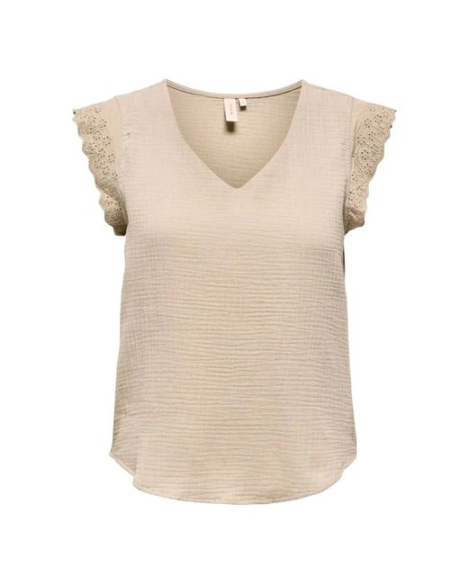 Camiseta mujer de algodón orgánico colección primavera/verano ONLY de color Natural