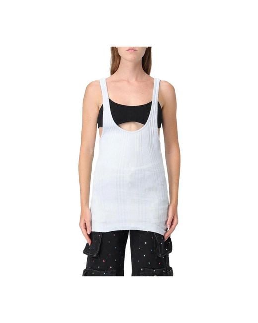 The Attico Sleeveless Tops in het White
