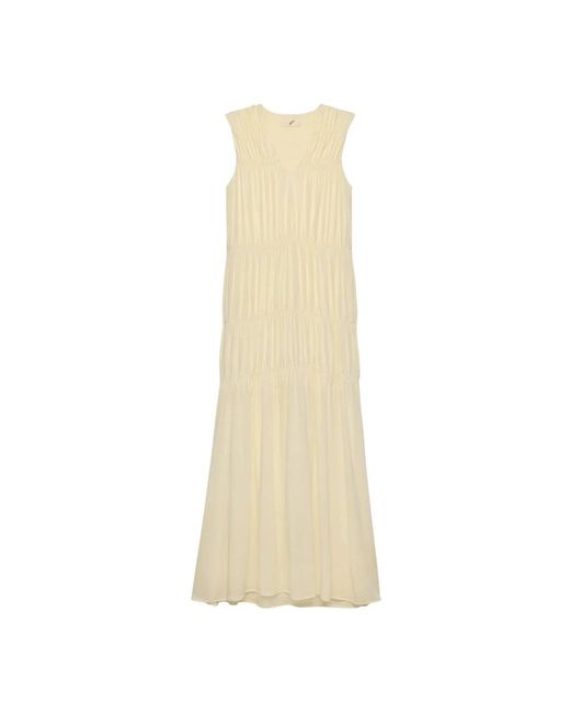 BITE STUDIOS Kleedjes ,Wit ,Wrinkle Maxi Dress in het Natural