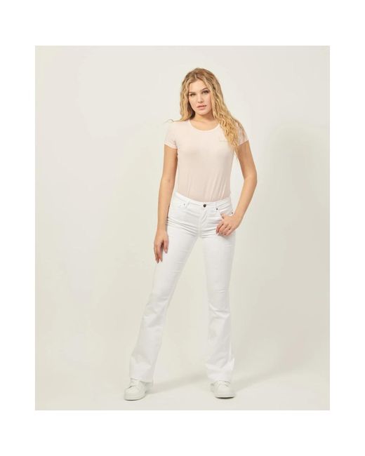 Armani Exchange White Boot-Cut Jeans