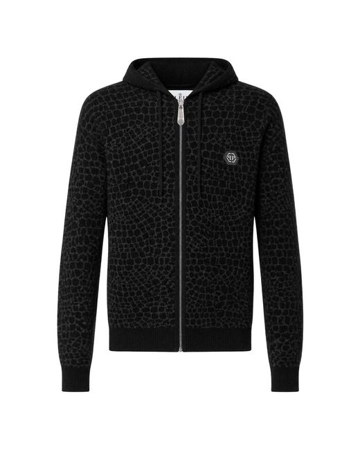 Zip-Throughs di Philipp Plein in Black da Uomo