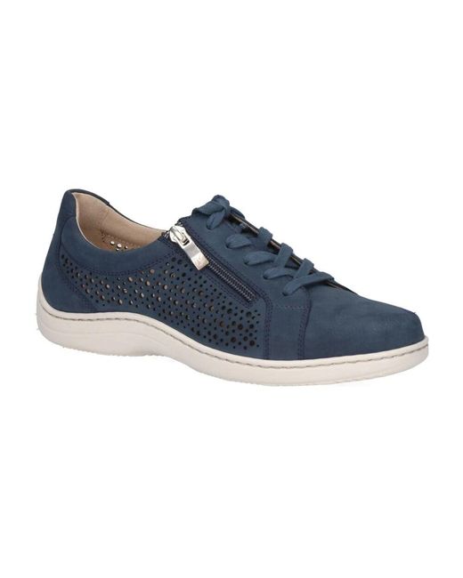 Caprice Blue Blaue ocean nubuc sneakers frauen