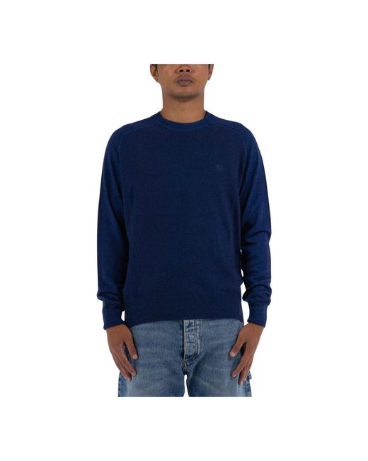 Etro Blue Round-Neck Knitwear for men