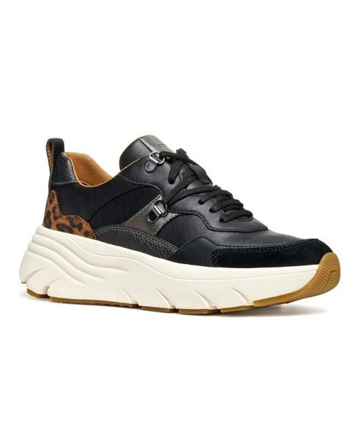 Geox Schoenen ,Veelkleurig ,Zwart Cognac Diamanta Schoenen in het Blue