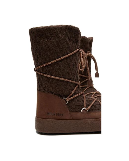 Moon Boot Brown Ltrack Knit Boots