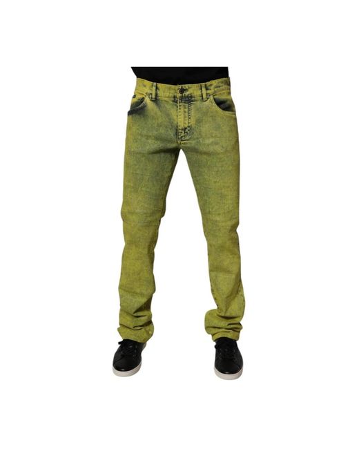 Dolce & Gabbana Green Slim Fit Jeans for men