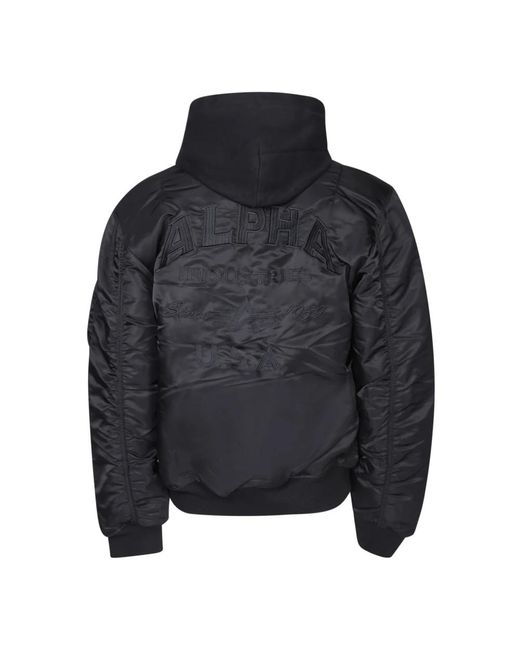 Alpha Industries Jassen ,Zwart ,Polyester Borduursel Op De Achterkant in het Black voor heren